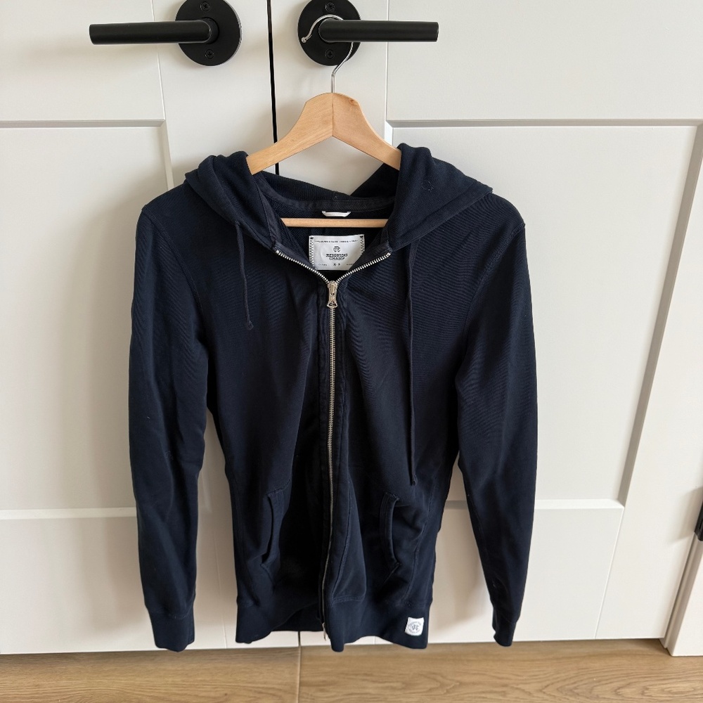 Men's Navy Zip-Up Hoodie Jacket